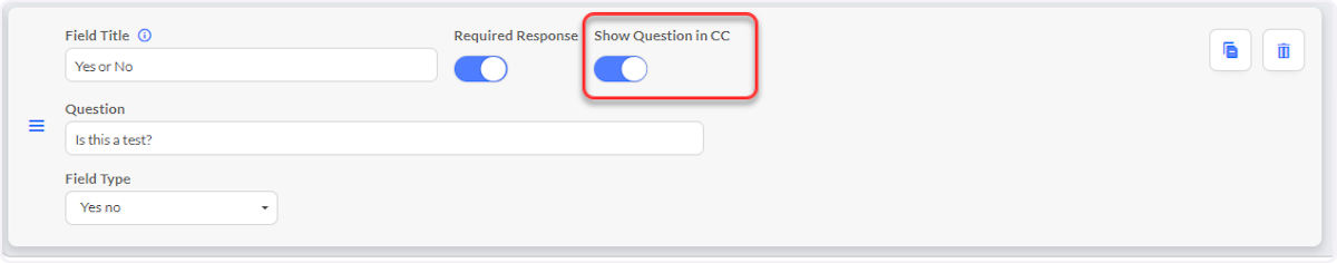 Toggle on to display Show Question in CC.