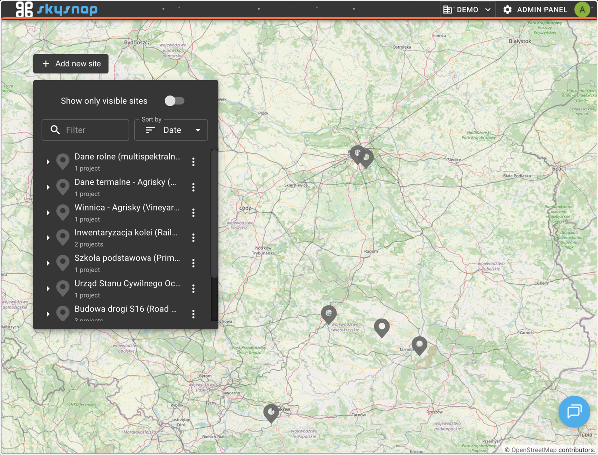 Site (Location) View Page