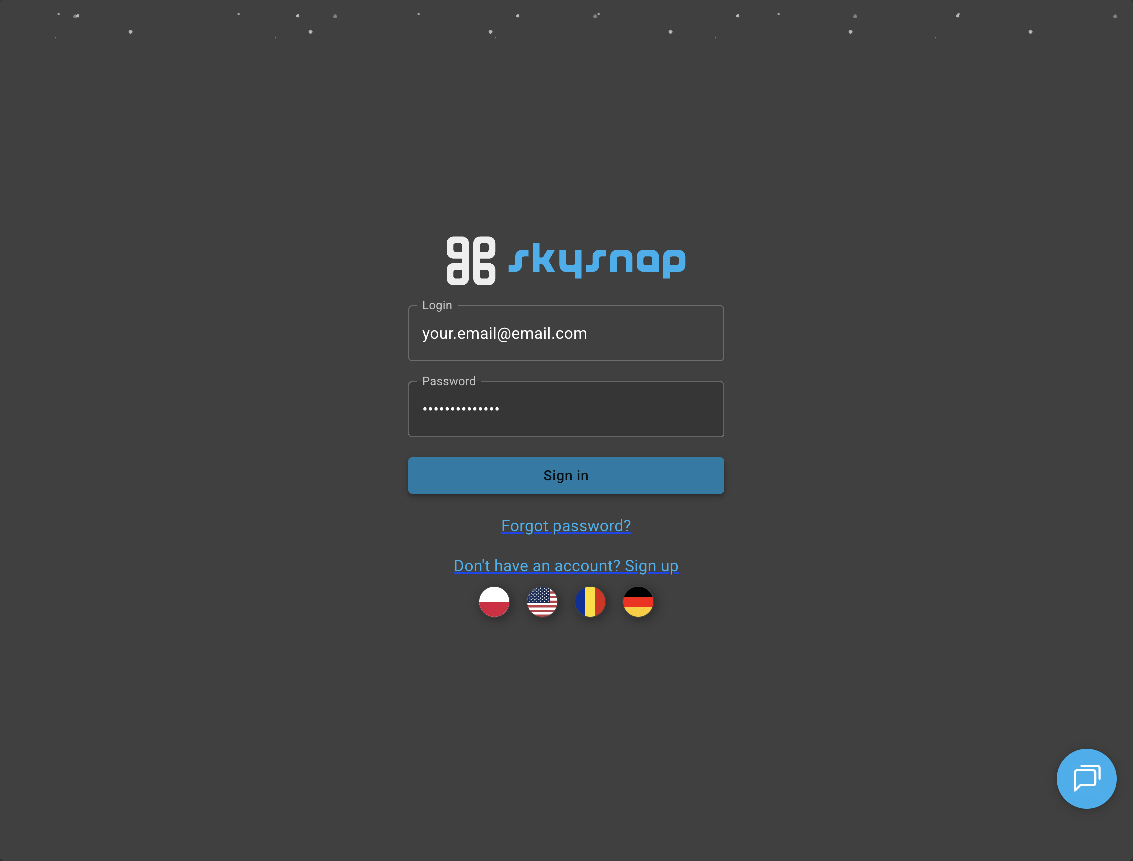 Log in by selecting the "Sign in" button.