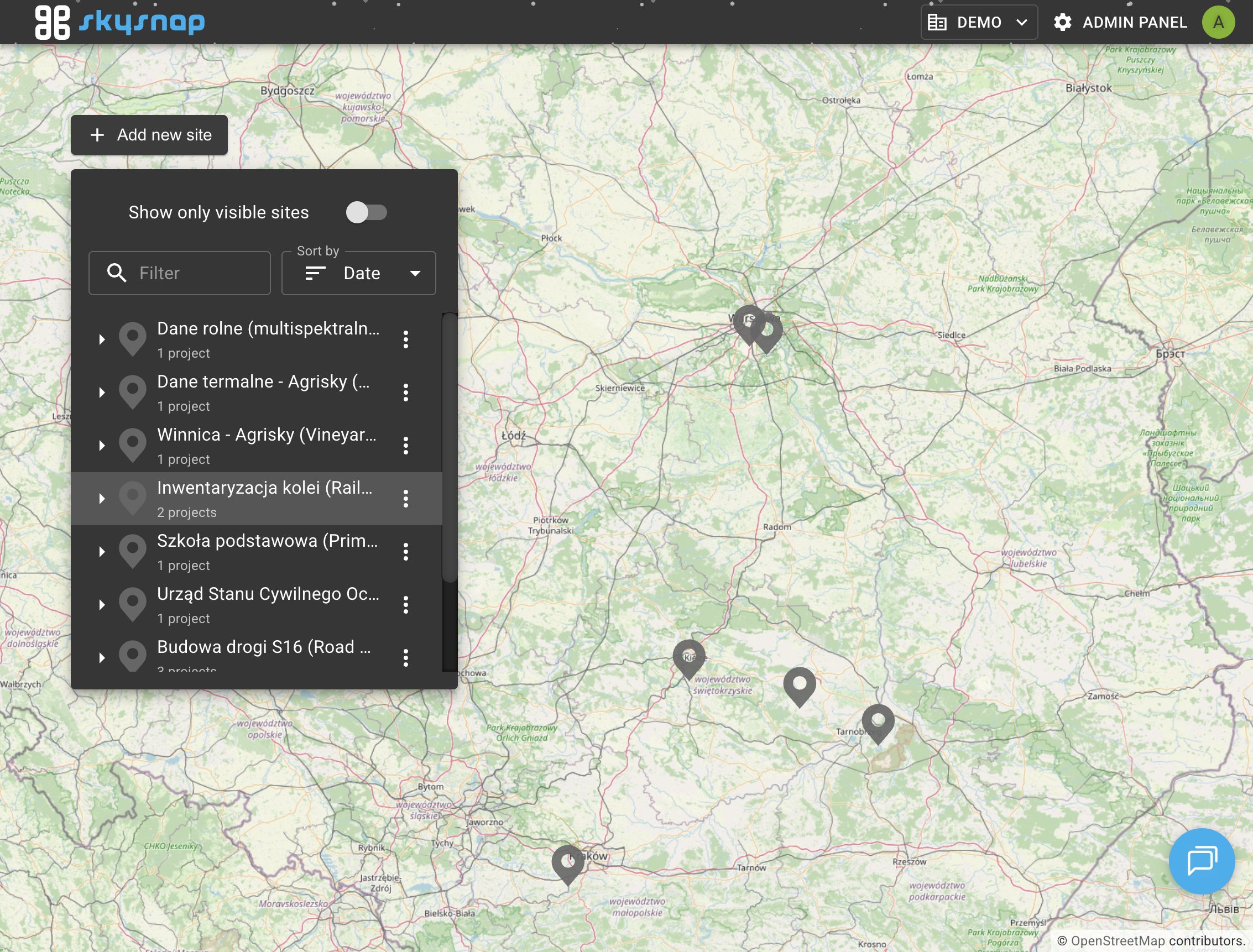 List of Sites (Locations)