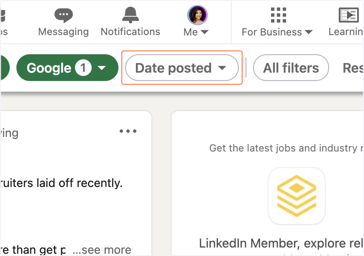 Click on Date posted