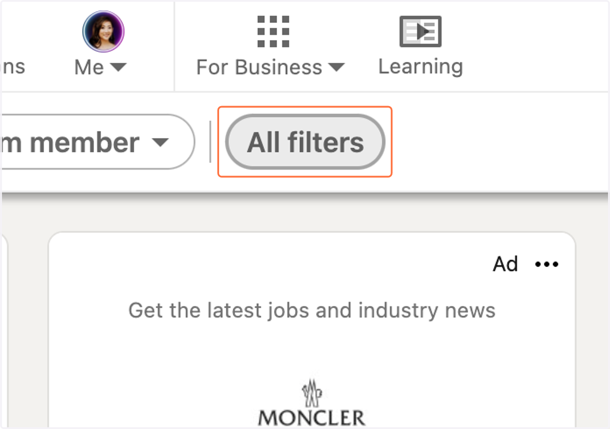 Click on All filters