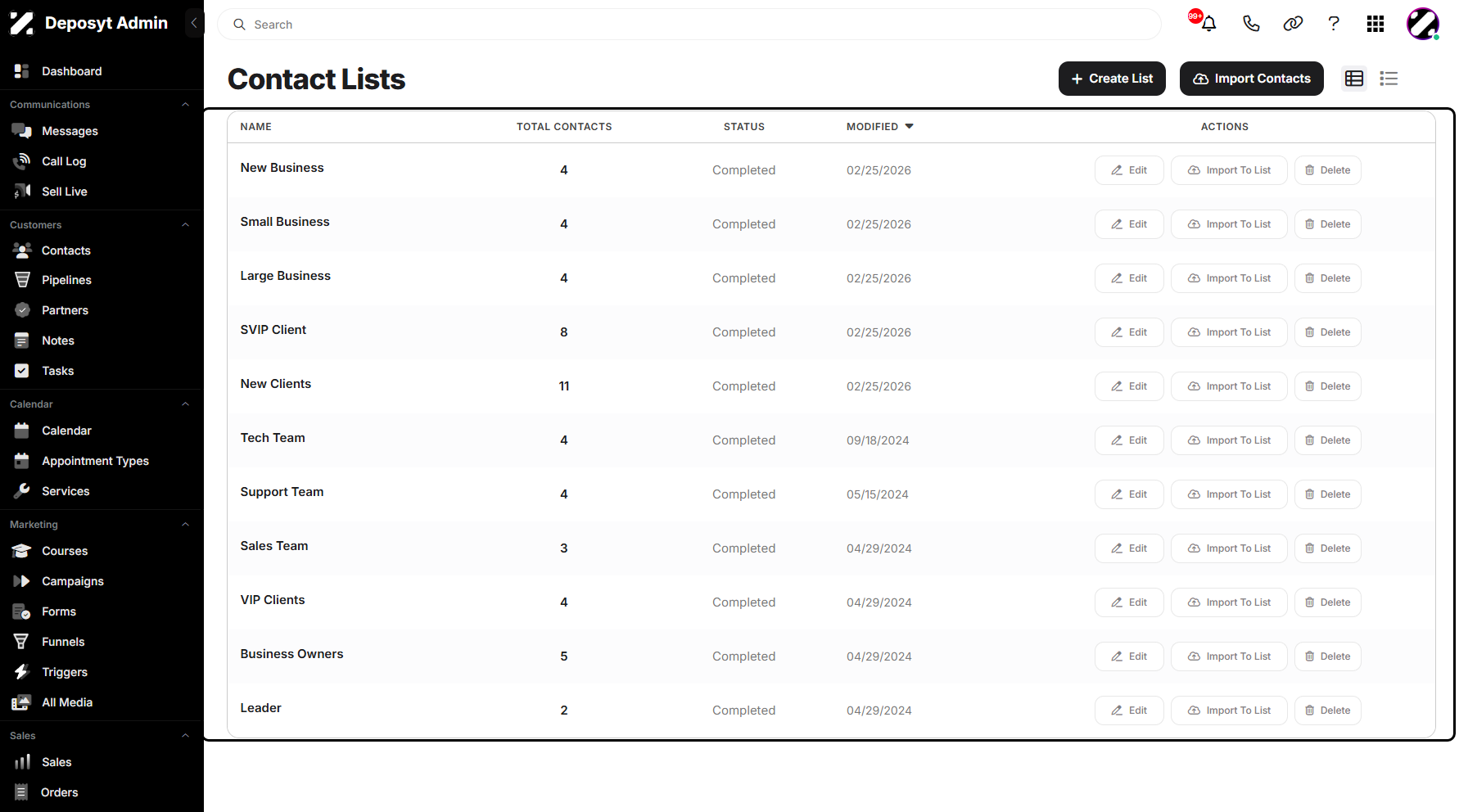 Step 3: You will then be taken to a new page, where you can access your Lists. This feature allows users to navigate instantly to any section with just one click, making it easier to view, manage, and organize your lists efficiently without having to go through multiple menus.