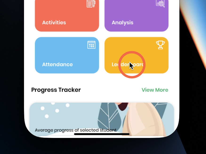 Klik 'Leaderboard' untuk melihat point mengikut pelajar, kelas dan sekolah.