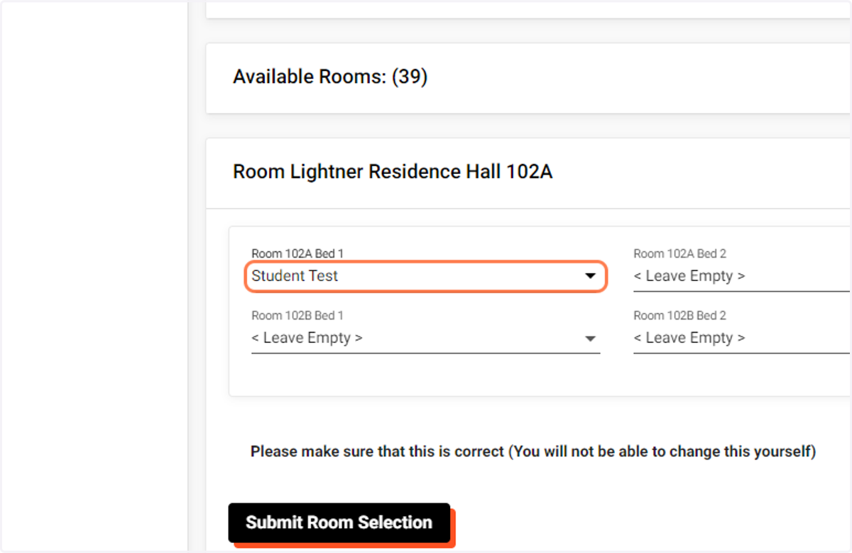 Click on Bed drop down menu