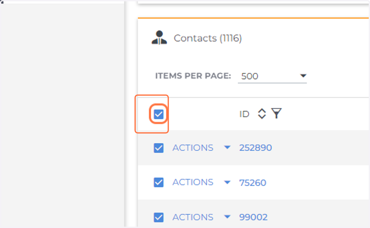 Select the Select all Checkbox