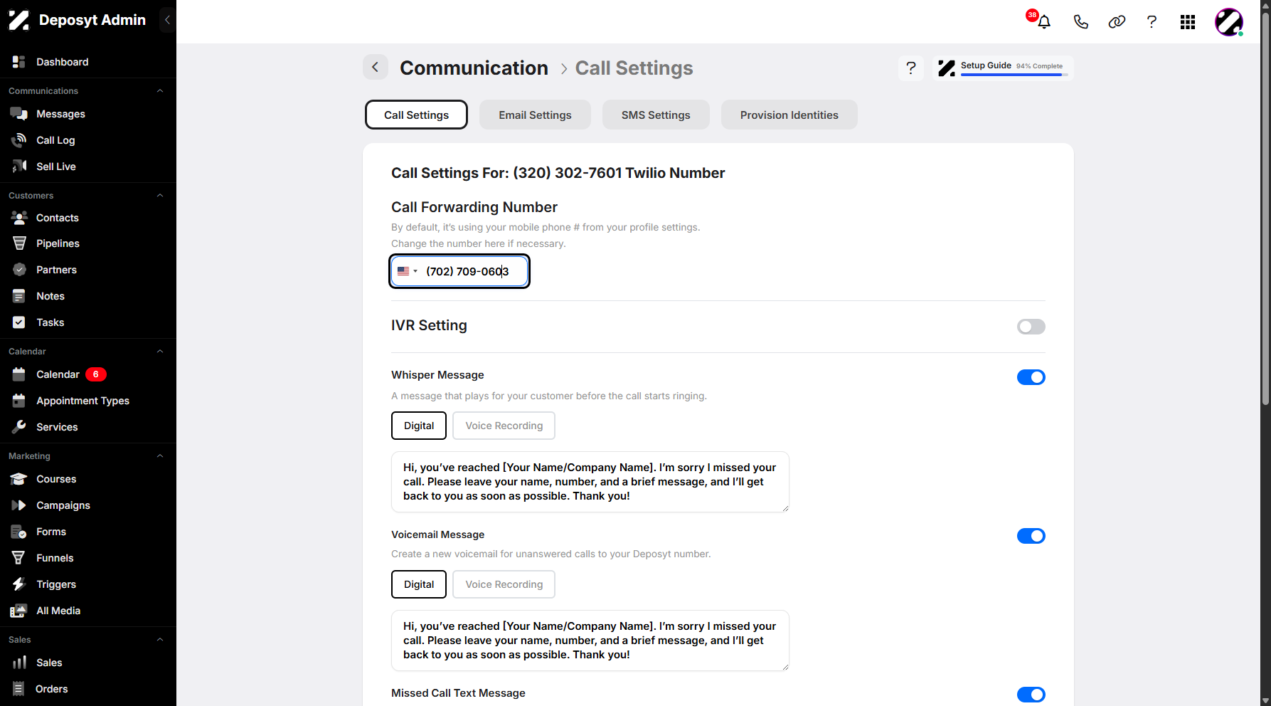 Step 5: By default, your mobile phone number from your profile settings will be used here. You can change it as needed.
