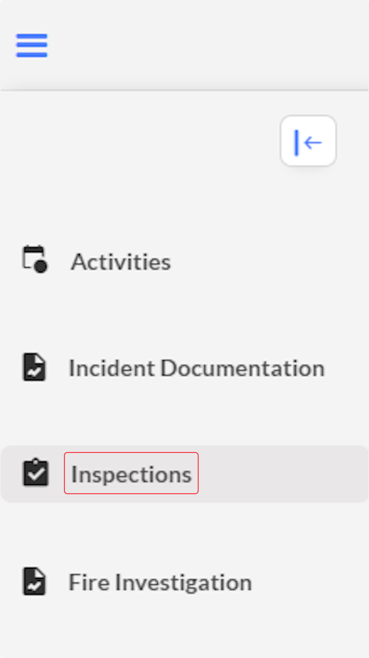 Navigate to Inspections.