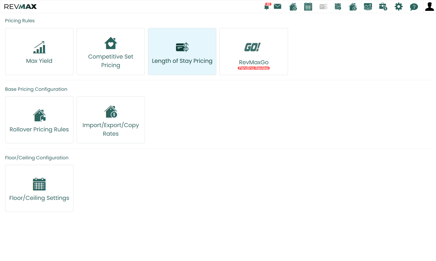 Click on Length of Stay Pricing to access the LOS Maps page.