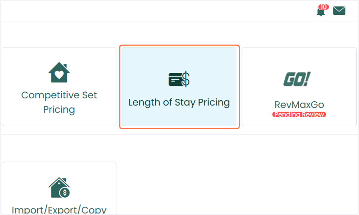 Click on Length of Stay Pricing to access the LOS Maps page.