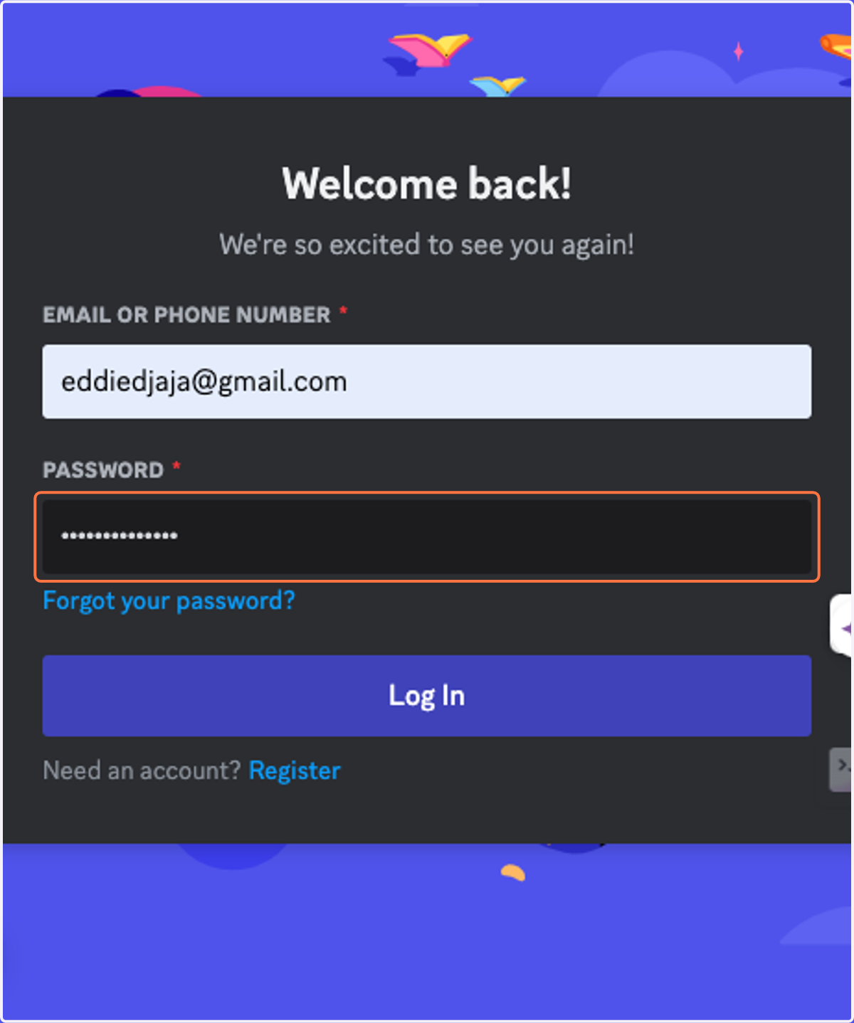 Type password
