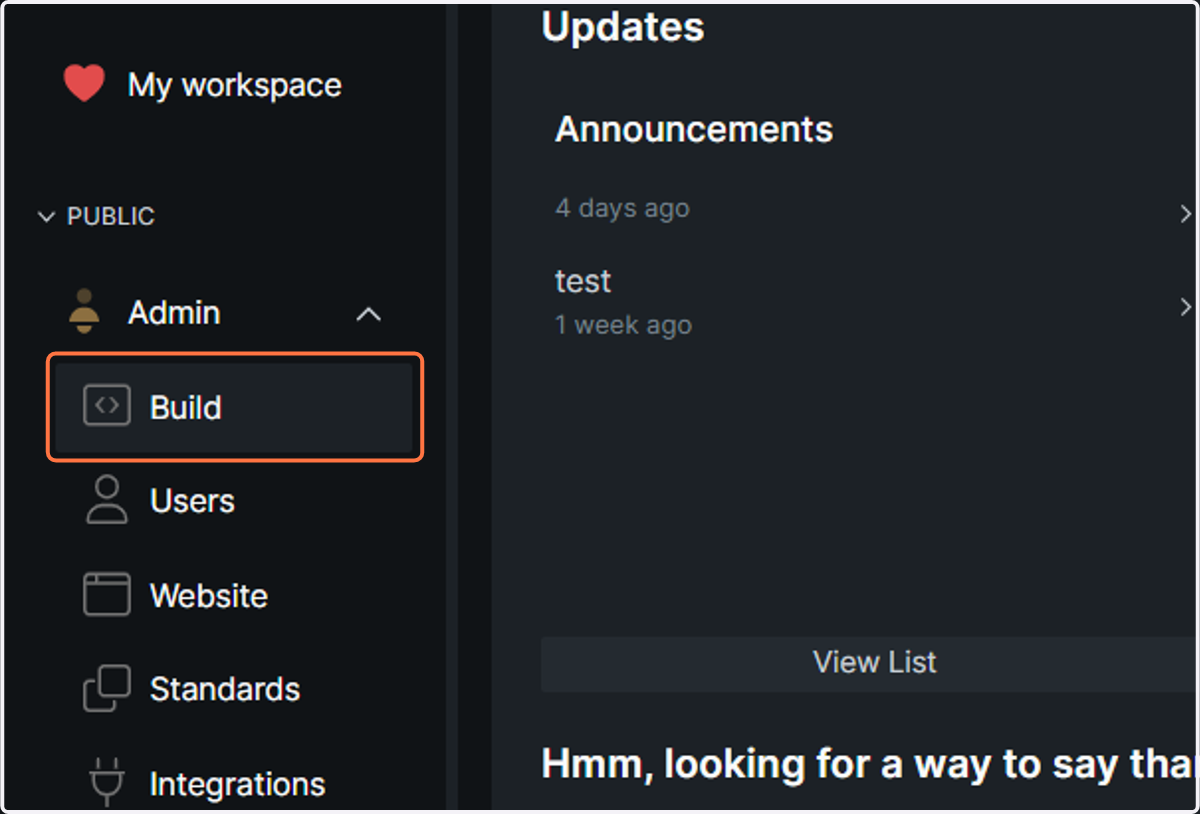 Click on Build
