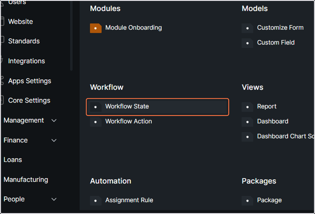 Click on Workflow State