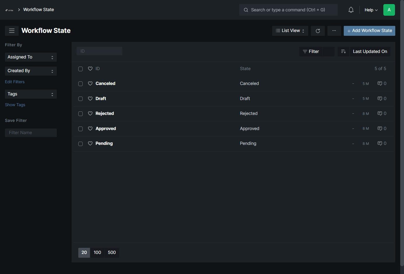 Click on Add Workflow State