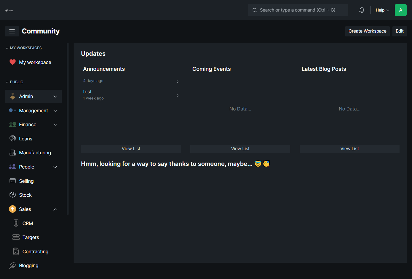 Click on the Admin drop down menu