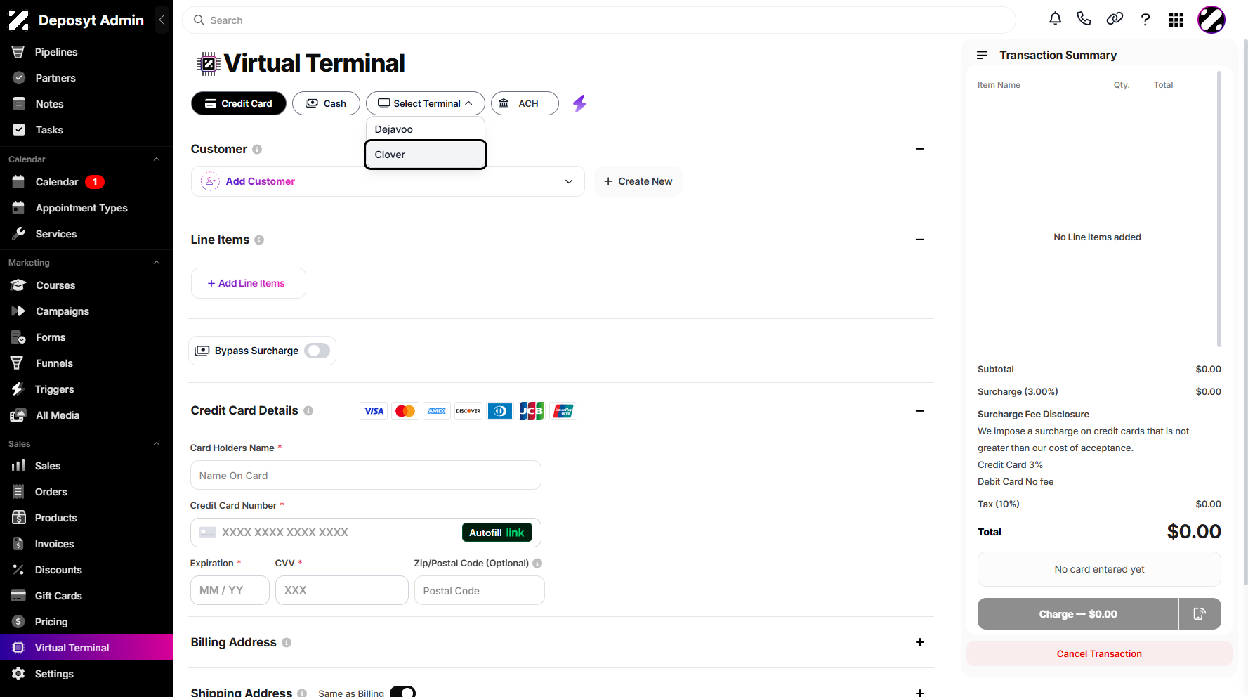 Step 4: Click the Clover option to navigate.