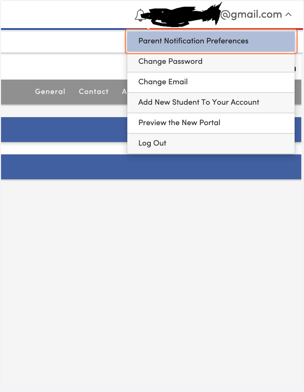 Click on Parent Notification Preferences