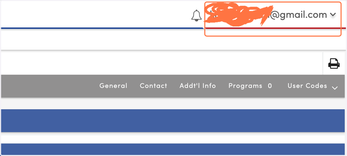Click on your profile email address