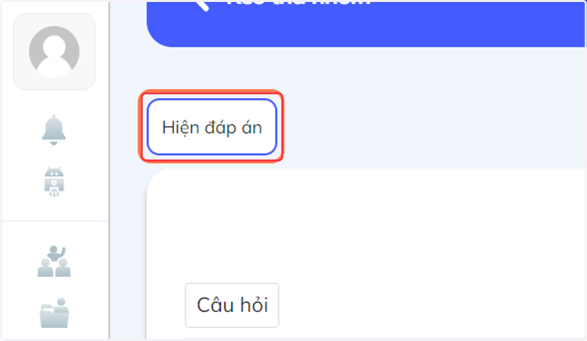 Nhấn chọn "Hiện đáp án" để kiểm tra đáp án