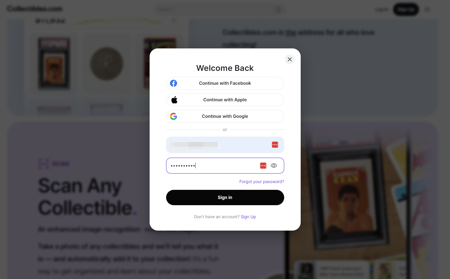 Click on Sign in