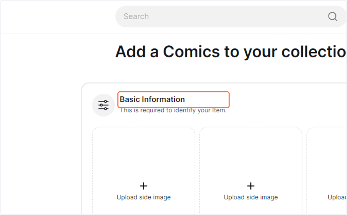 Enter the required details of the item.