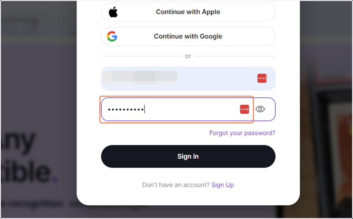 Type password