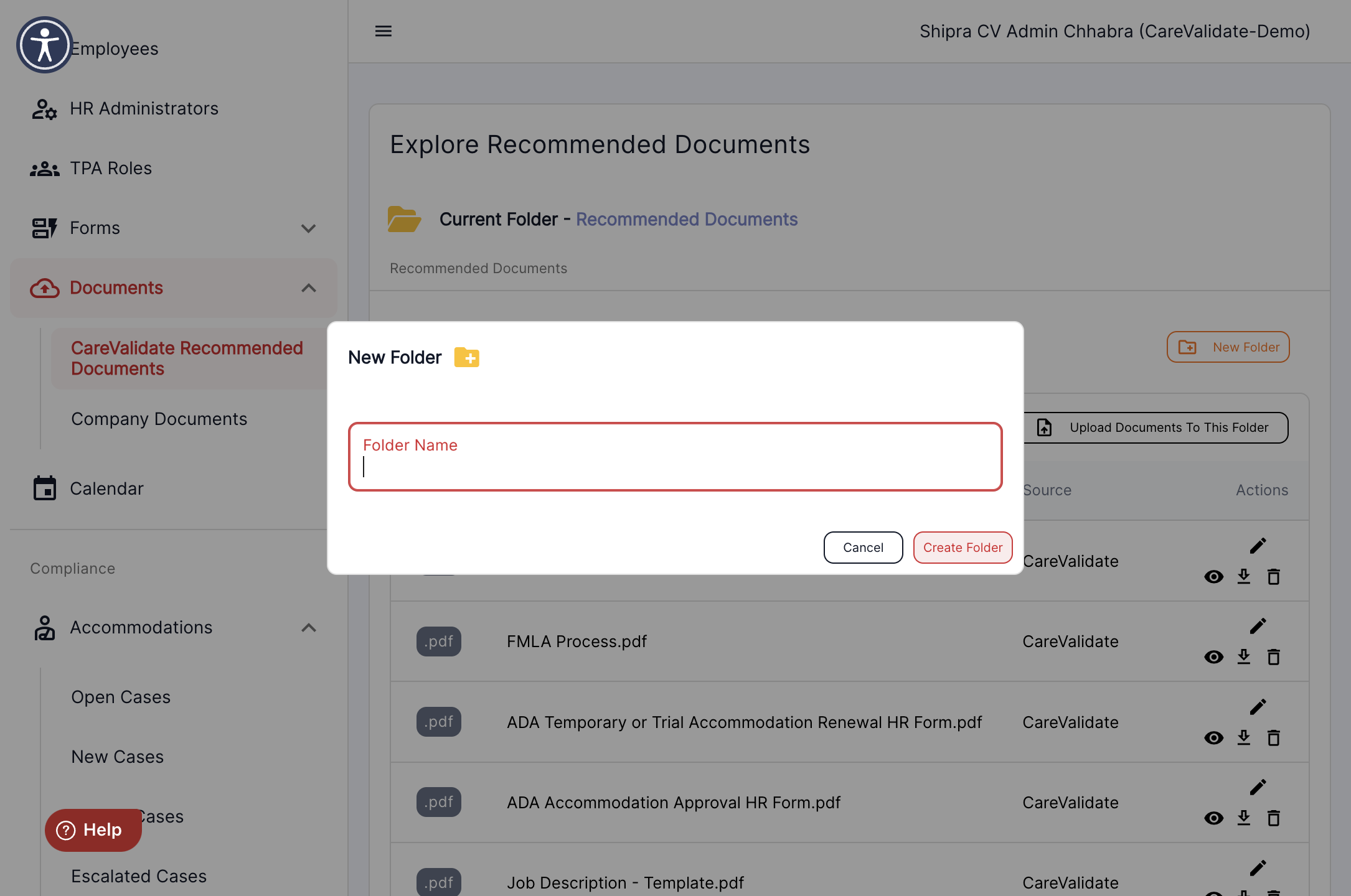 Assign a name to the folder and hit Create folder