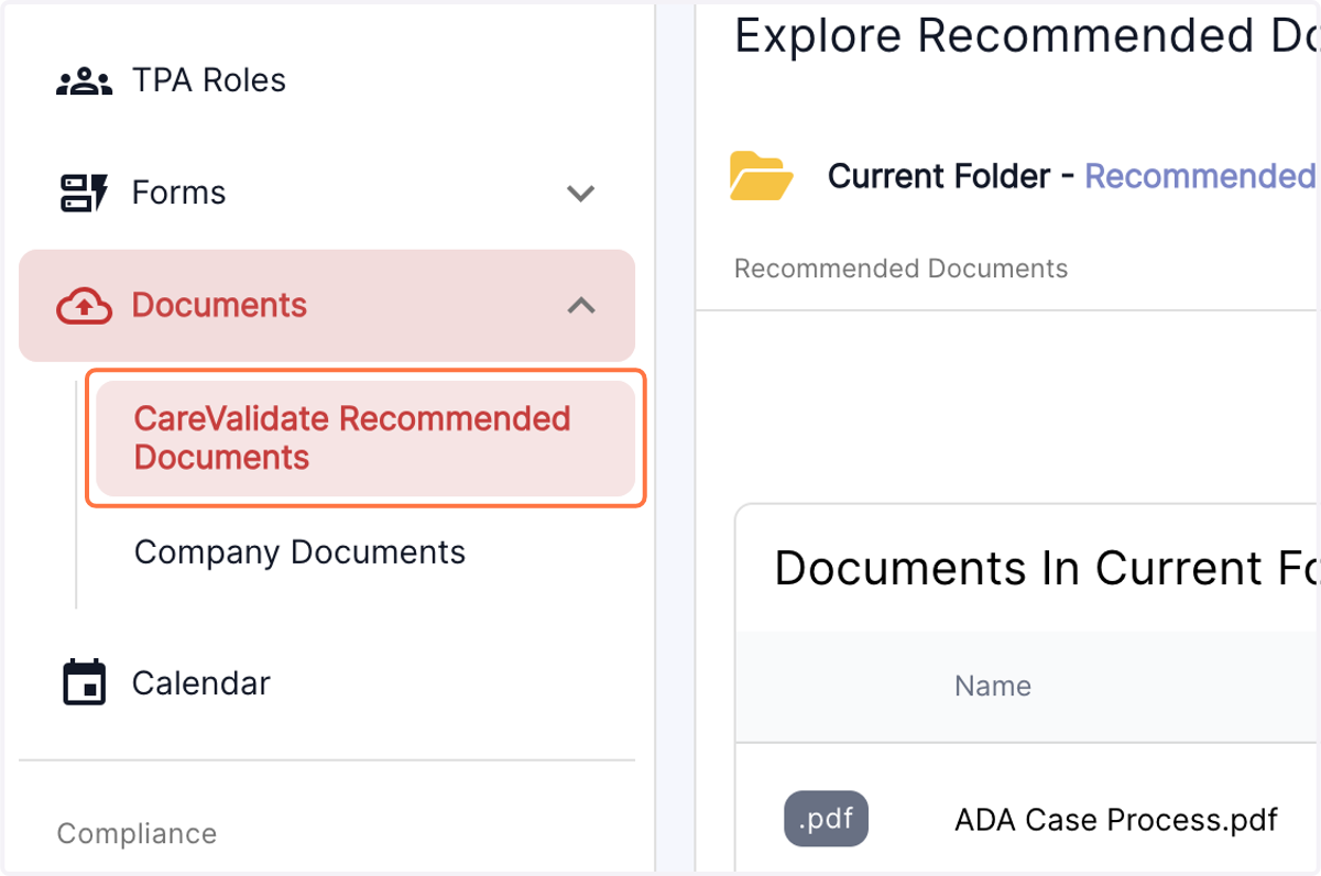 From the drop down menu, select the category of desired forms