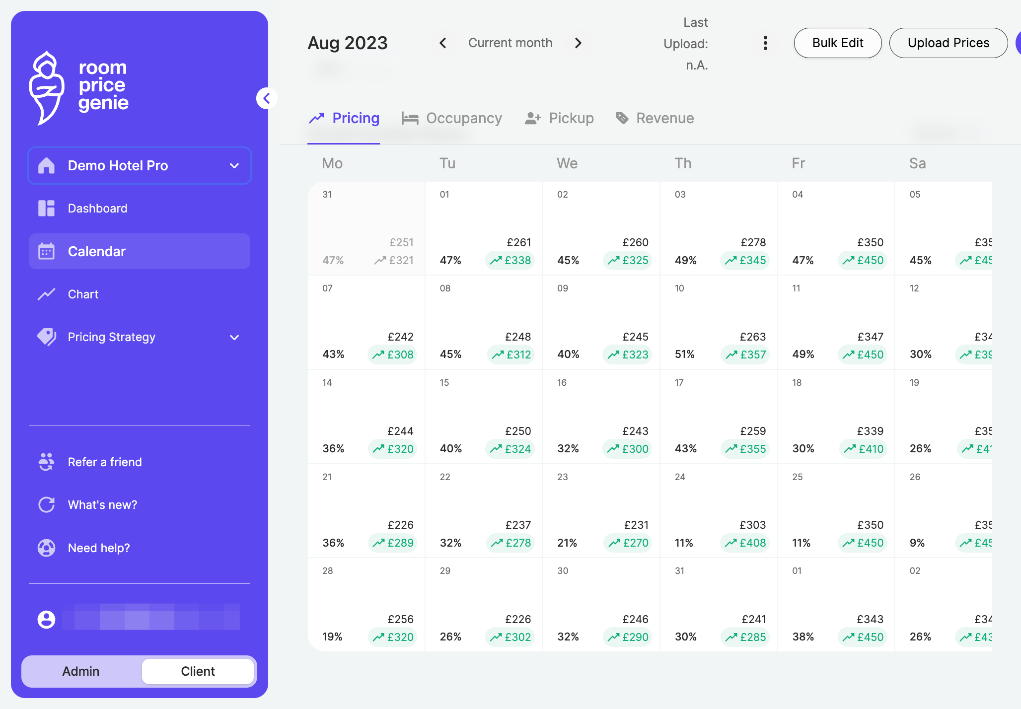 Navigate to "Bulk Edit" on the top right