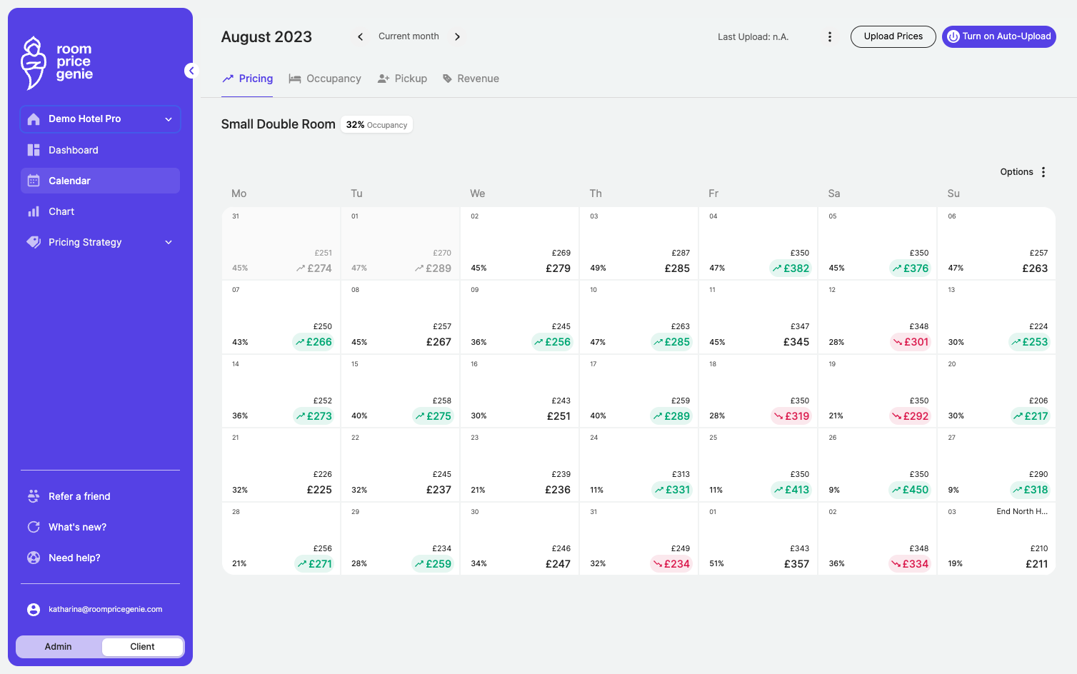 Click on "Calendar" in the navigation bar