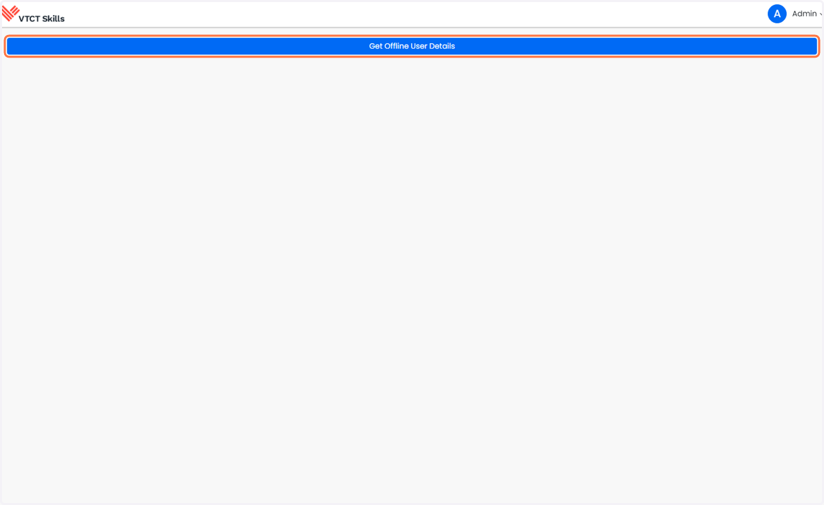Click on Get Offline User Details. This will launch the Lockdown Browser to enable you to upload the exam.
