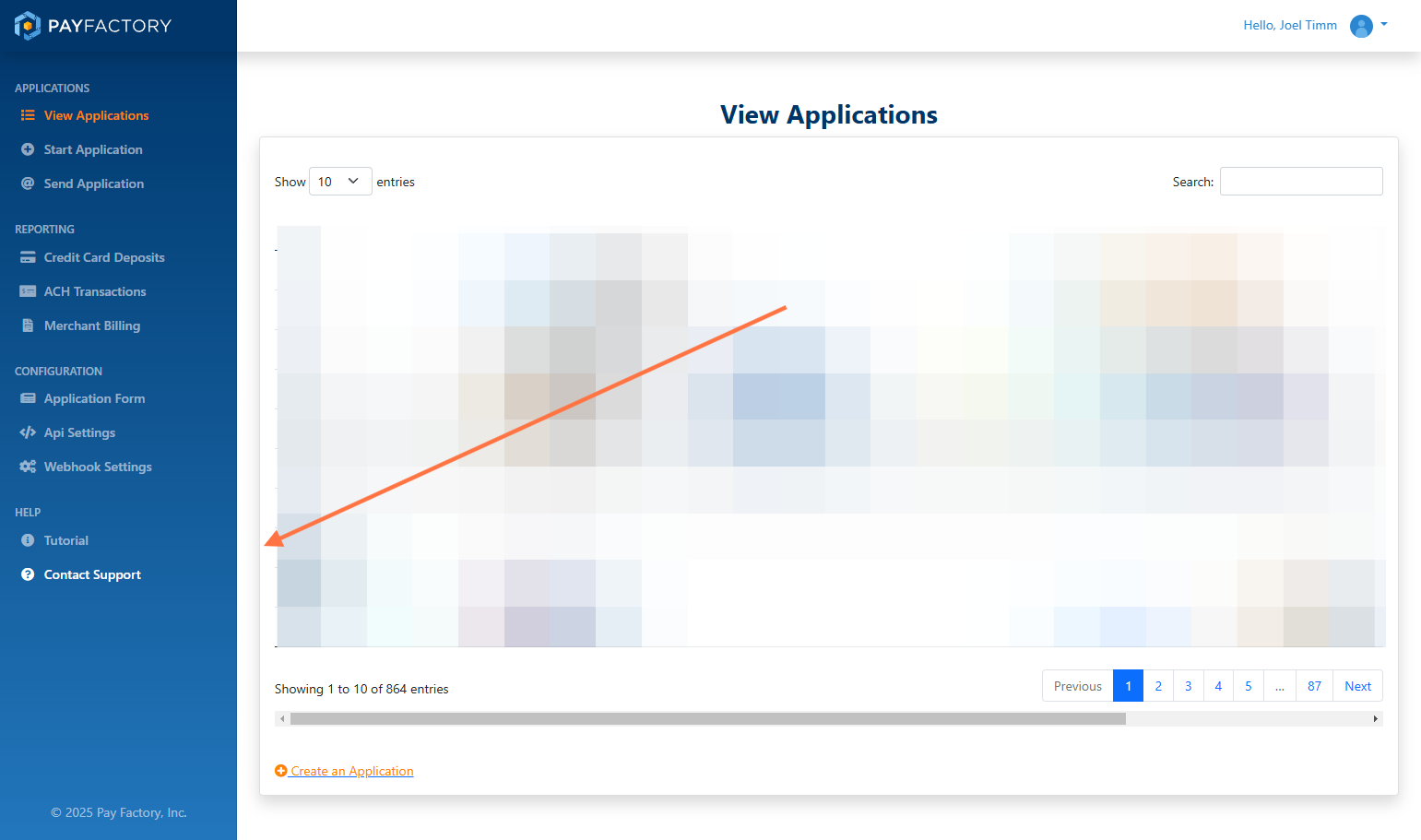 Click on Contact Support