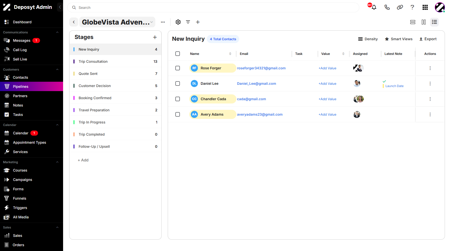 Step 7: Next, navigate to the List View. From here, you can export your contacts in two different ways.