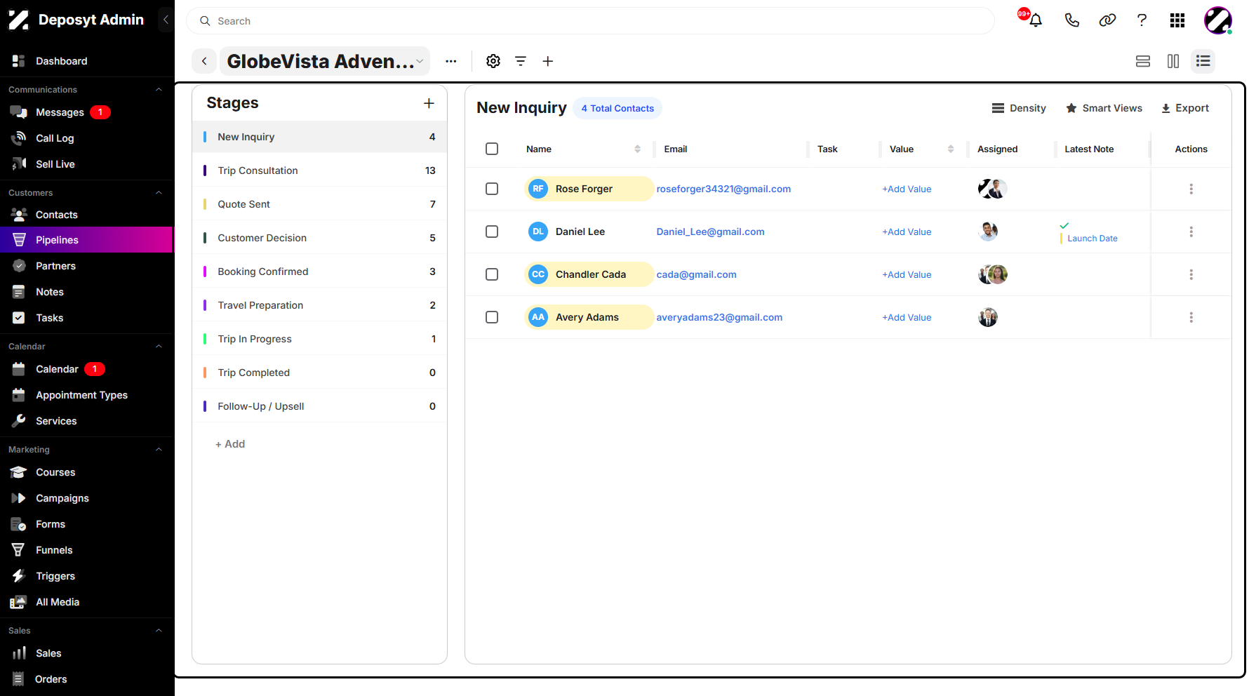 Step 7: Next, navigate to the List View. From here, you can export your contacts in two different ways.
