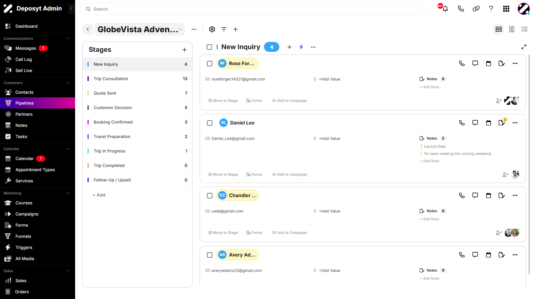 Step 3: You will then be navigated to the Horizontal View. From here, you need to enable bulk actions to export contacts.
