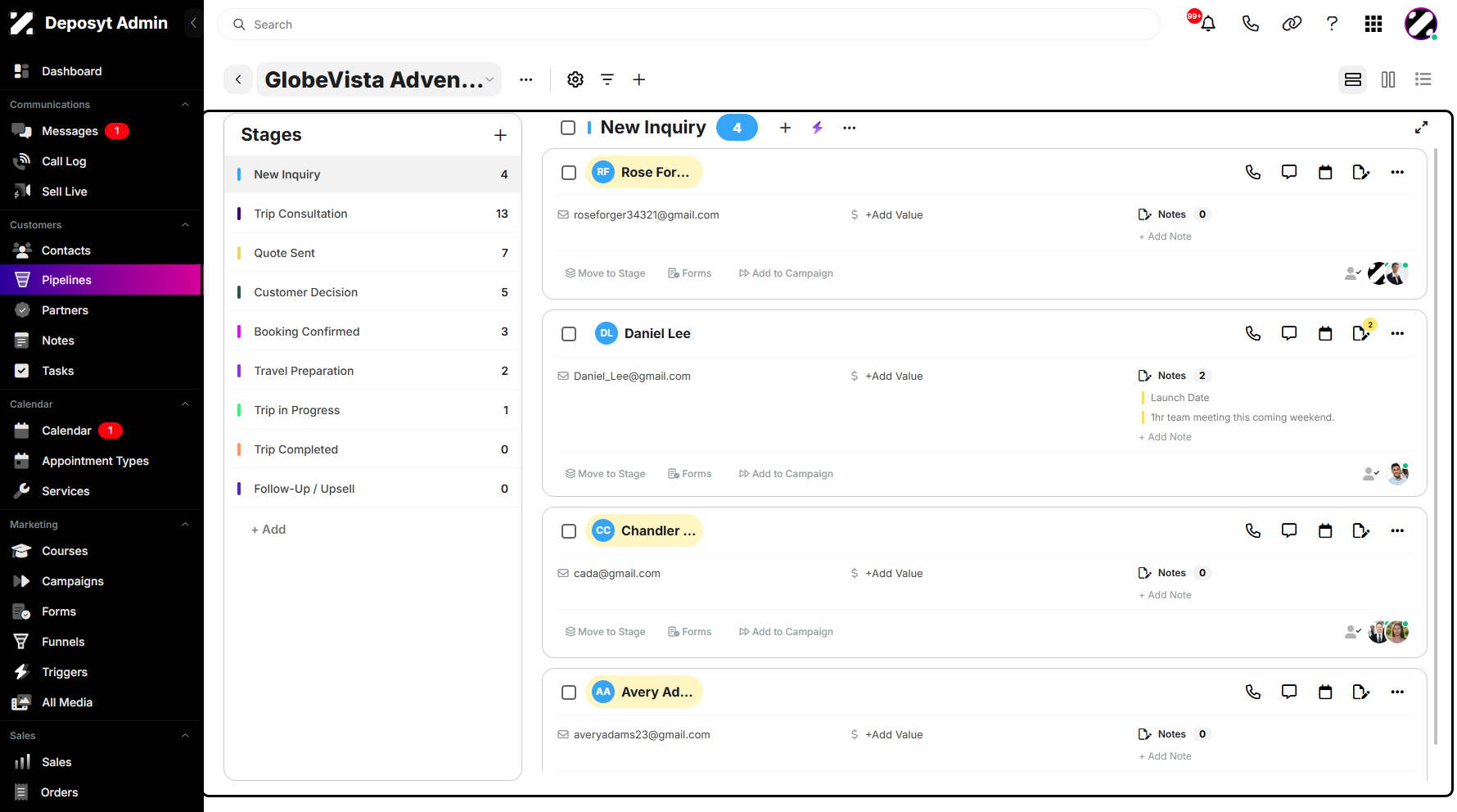 Step 3: You will then be navigated to the Horizontal View. From here, you need to enable bulk actions to export contacts.
