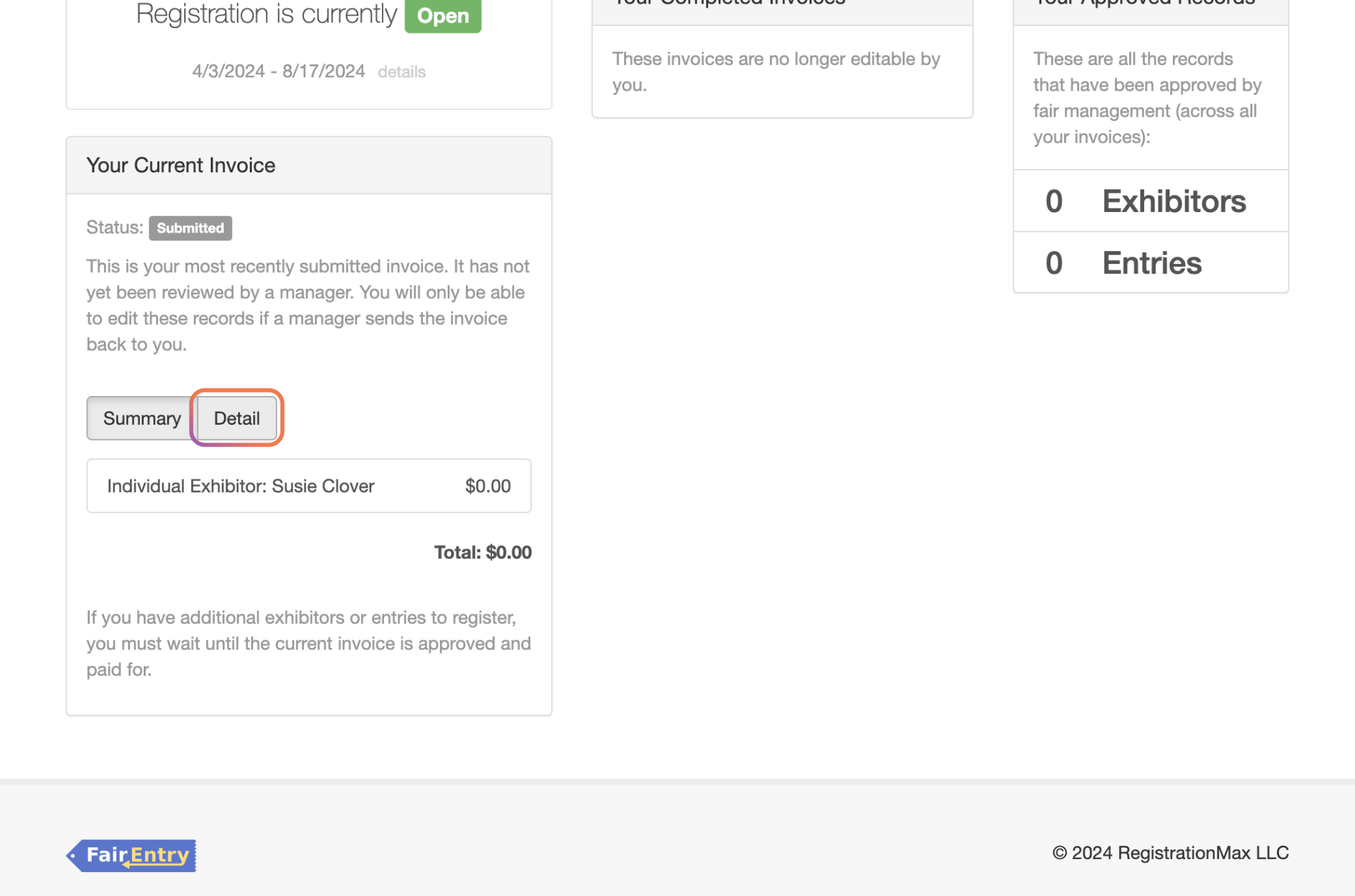 A confirmation email should be sent to you, but you could print detailed confirmation for livestock record reports.