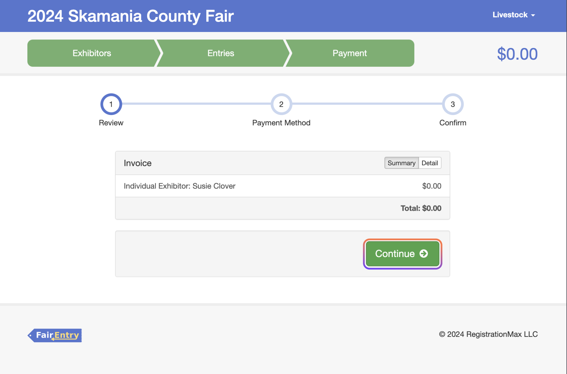 Click through the steps since there will be no payment required