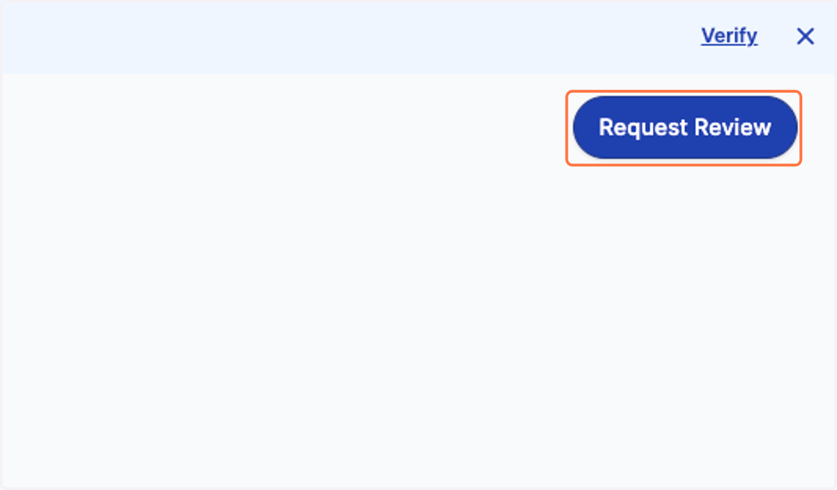 In the top right corner, click on Request Review