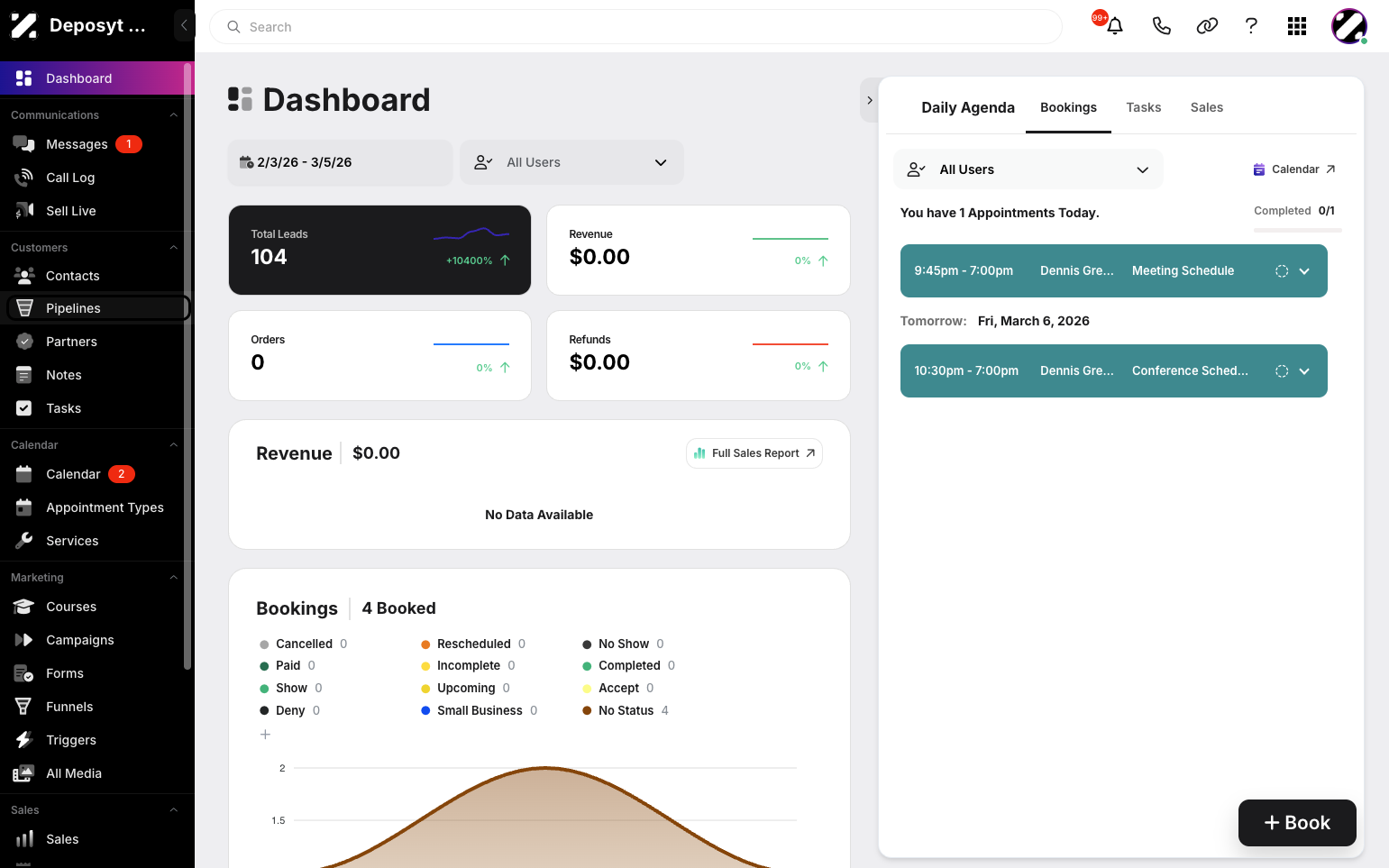 Step 1: On your Dashboard, navigate to the Pipelines tab under the Customers section.