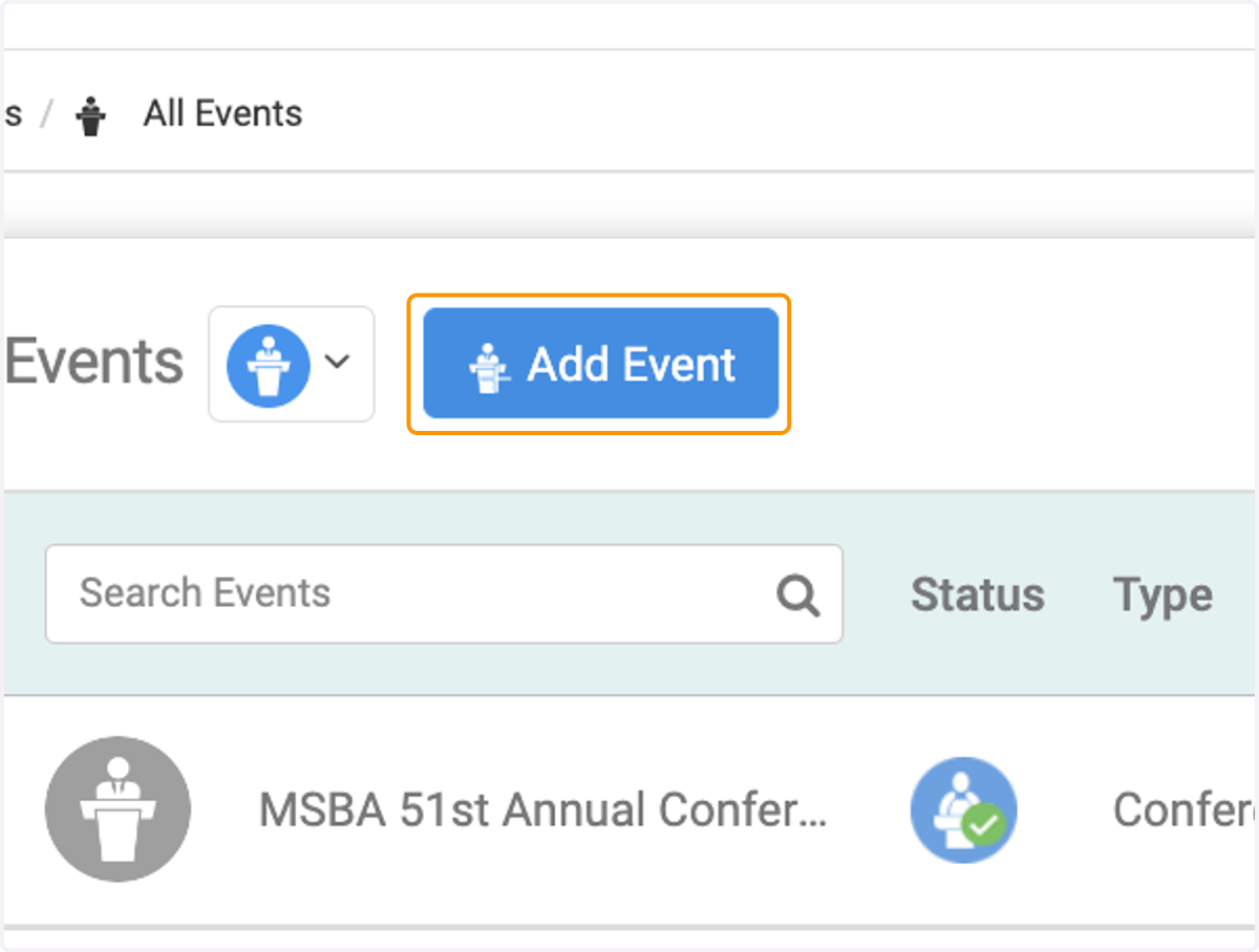 Click on Add Event