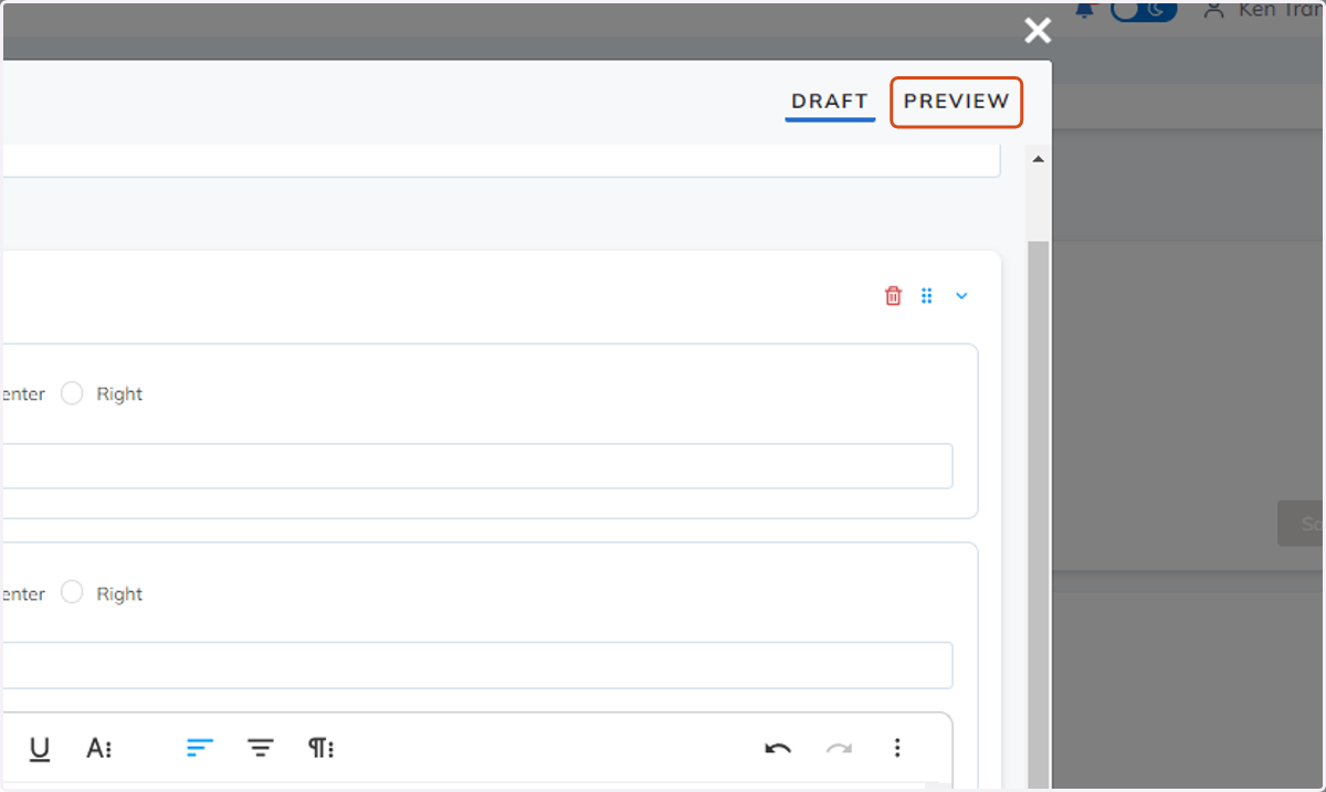 Click on PREVIEW to review the new content