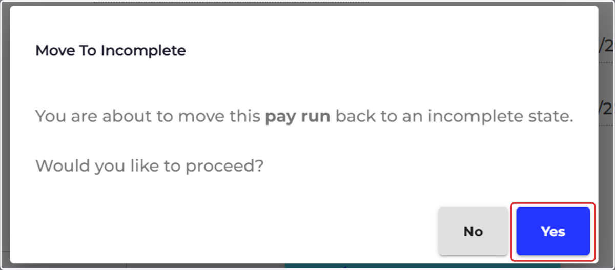 Select "Yes"