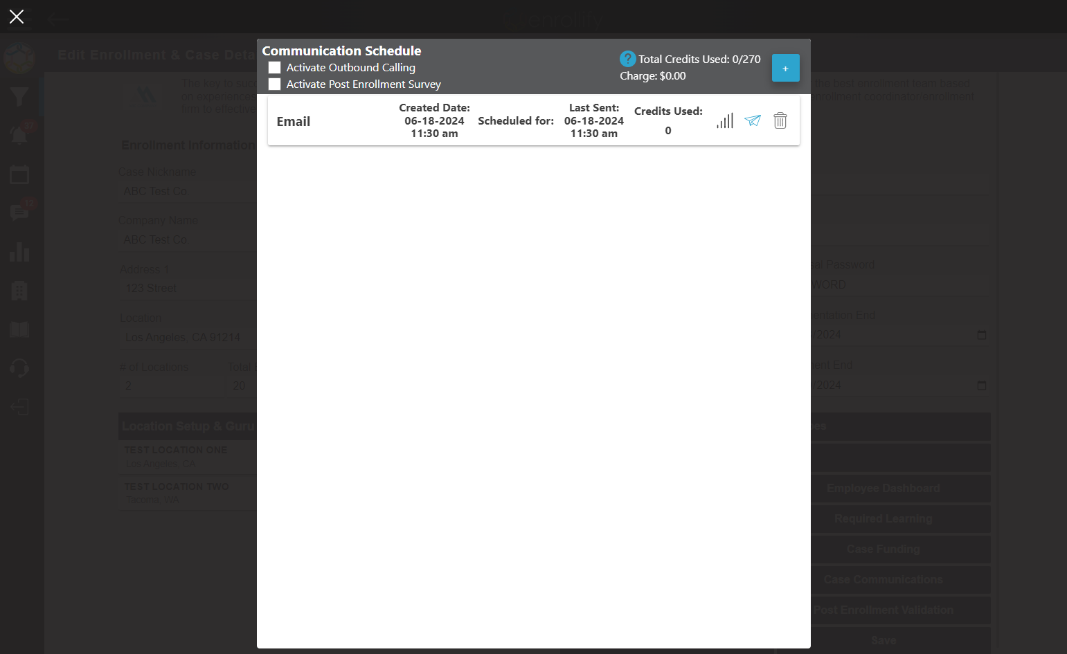 Find the communication you would like to Resend