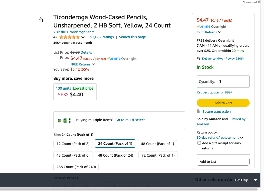 Click on Add to Cart