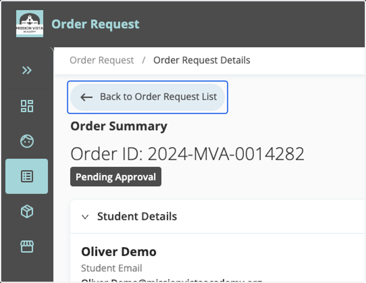 View Order Requests