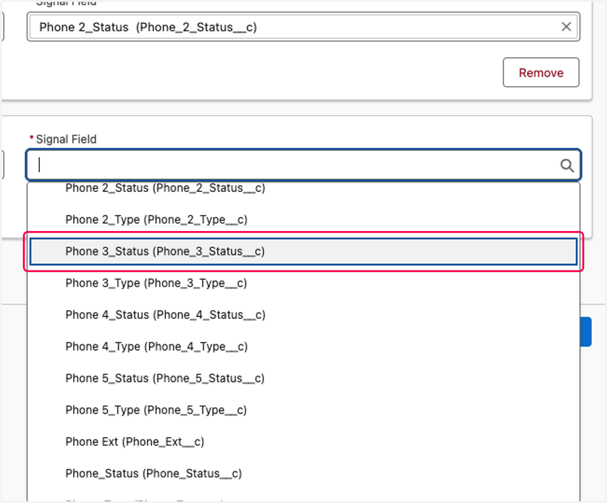Click on Phone 3_Status (Phone_3_Status__c)