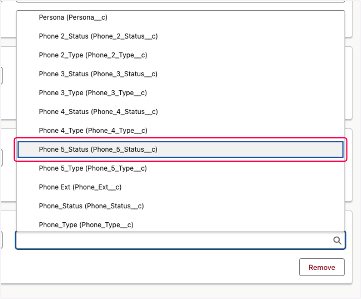Click on Phone 5_Status (Phone_5_Status__c)