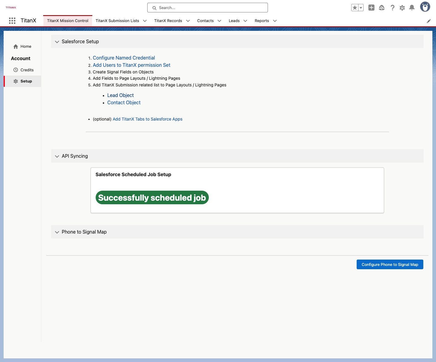 Click on Salesforce Scheduled Job Setup…