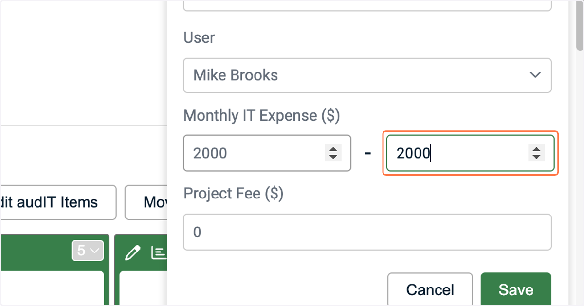 Enter the starting amount you will be charging them monthly